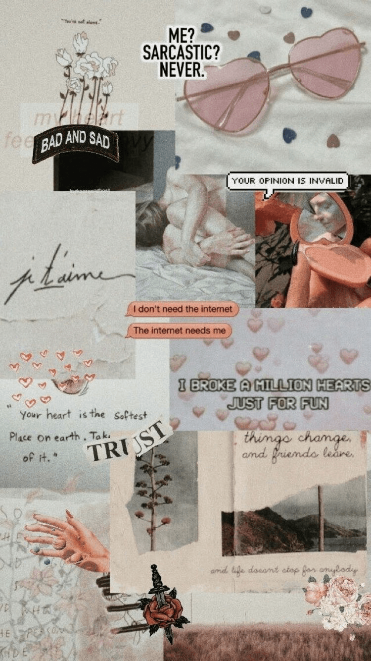 Collage tumblr. Aesthetic iphone wallpaper, Pastel