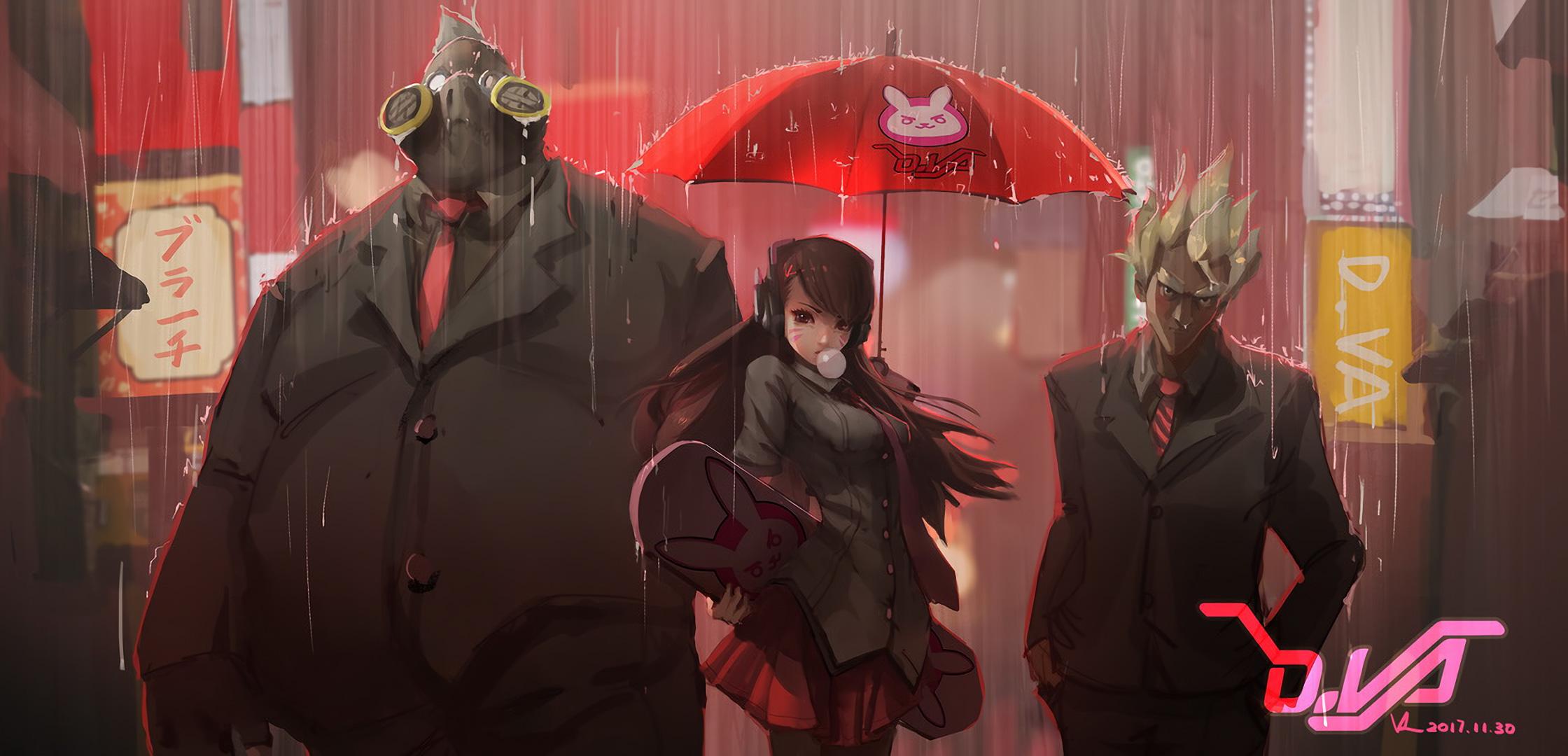 Dva Junkrat And Roadhog Overwatch Artwork, HD Games, 4k