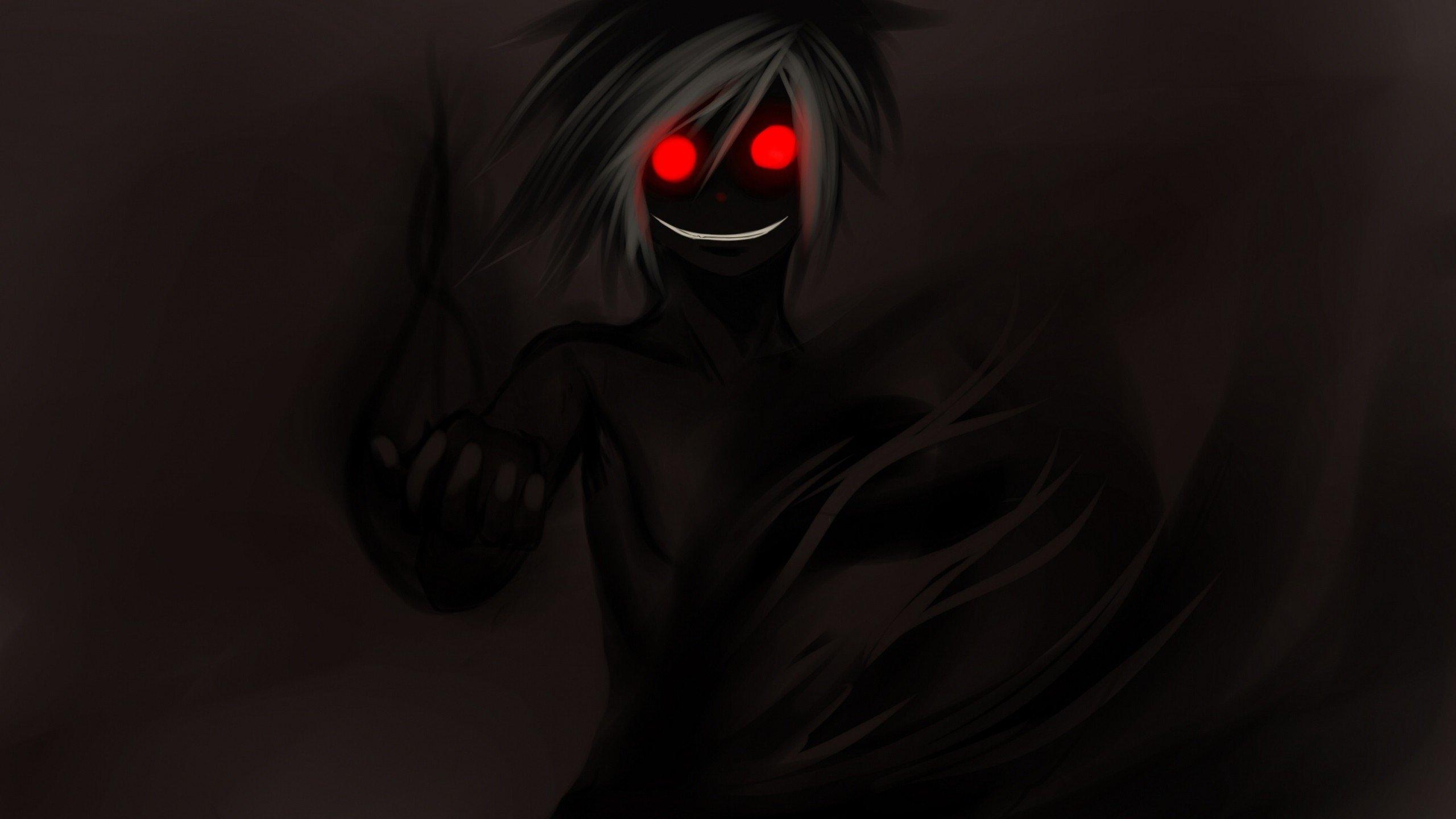 demon, Dark, Red eyes, Anime boys Wallpapers HD / Desktop.