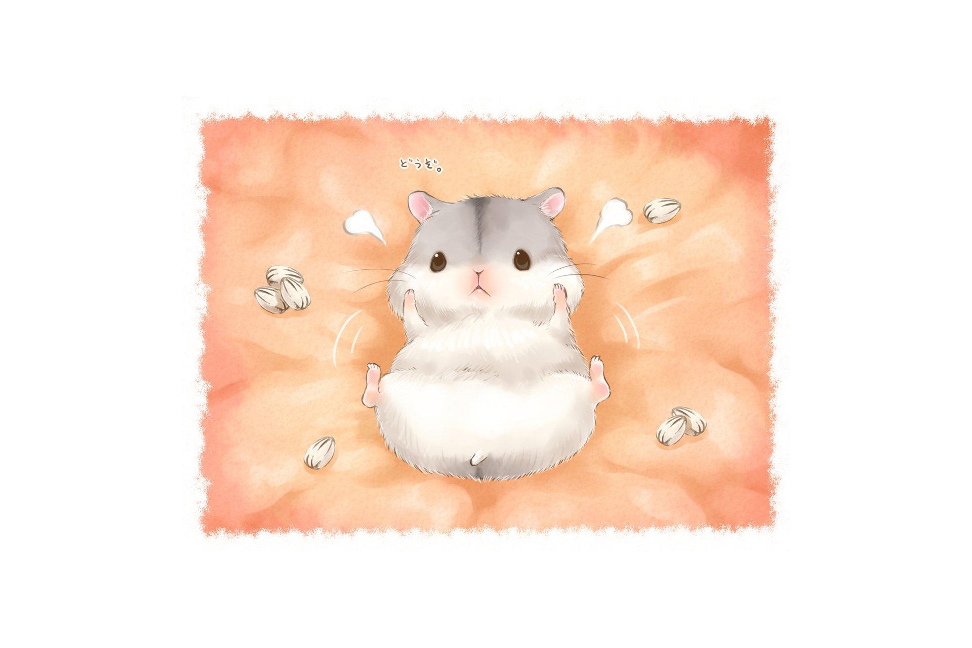 Premium Vector | Cute hamster in anime cartoon style