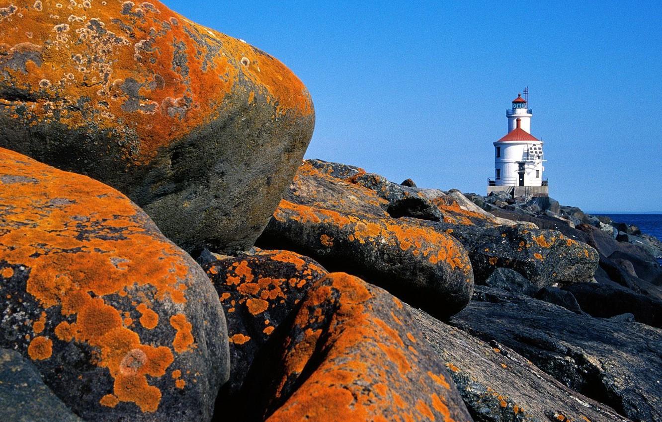 Wallpaper Lighthouse, Stones, Wisconsin image for desktop