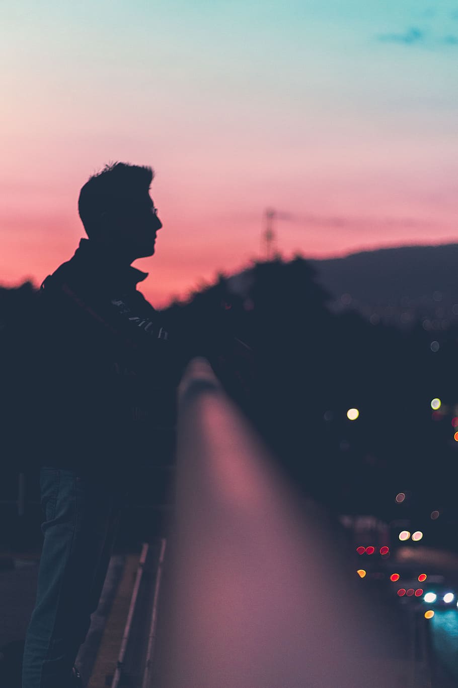 HD wallpaper: people, man, guy, standing, alone, dark, sunset