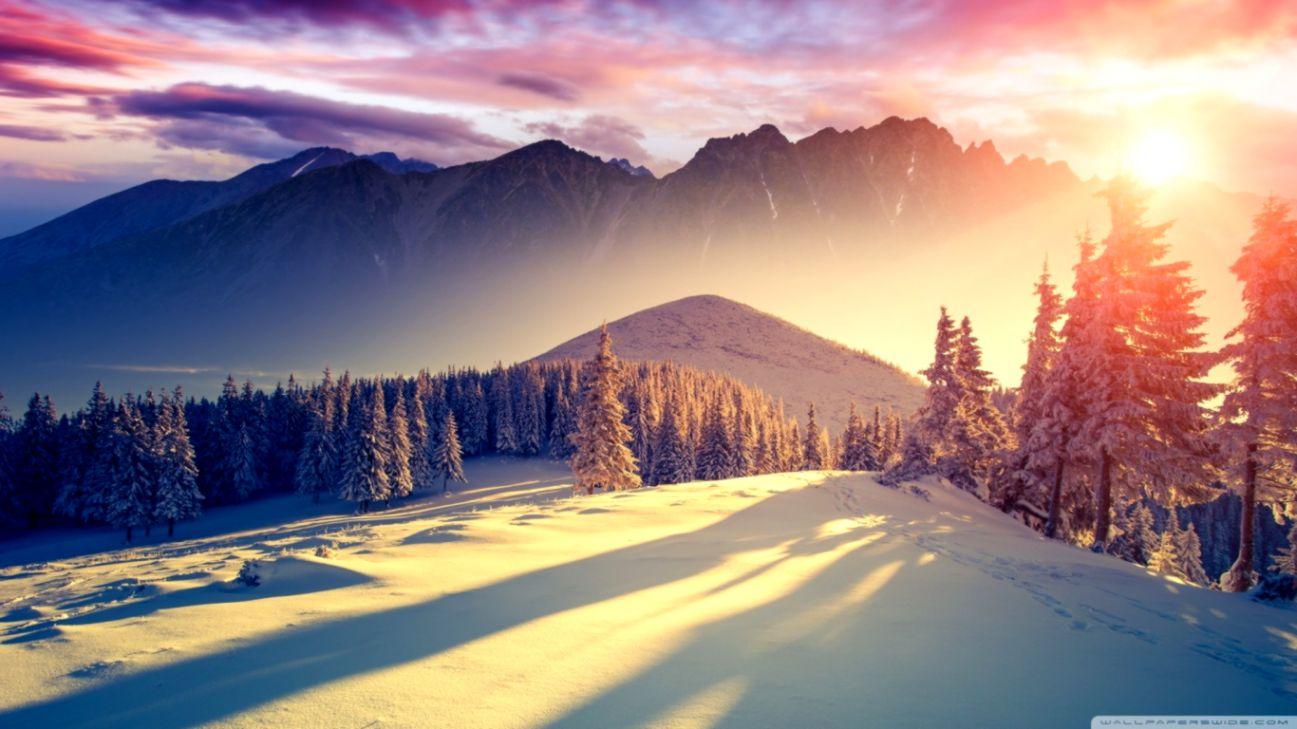 Winter Sunset Desktop Wallpaper