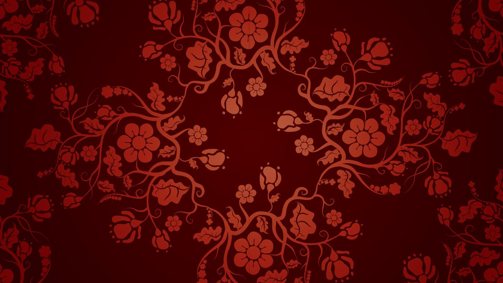pattern, vector, Chinese, floral, graphics, red background
