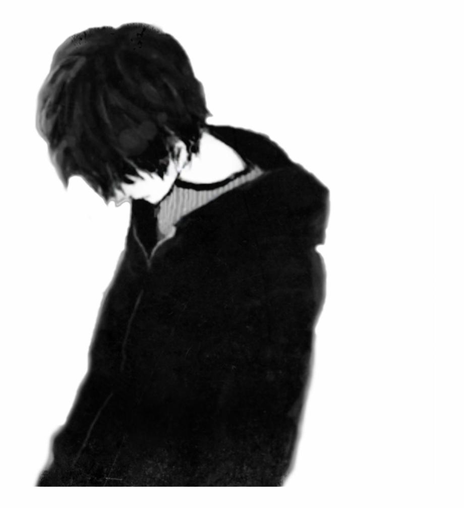 Sad Boy Black Only Me Anime Boy Anime Guy Png. Transparent