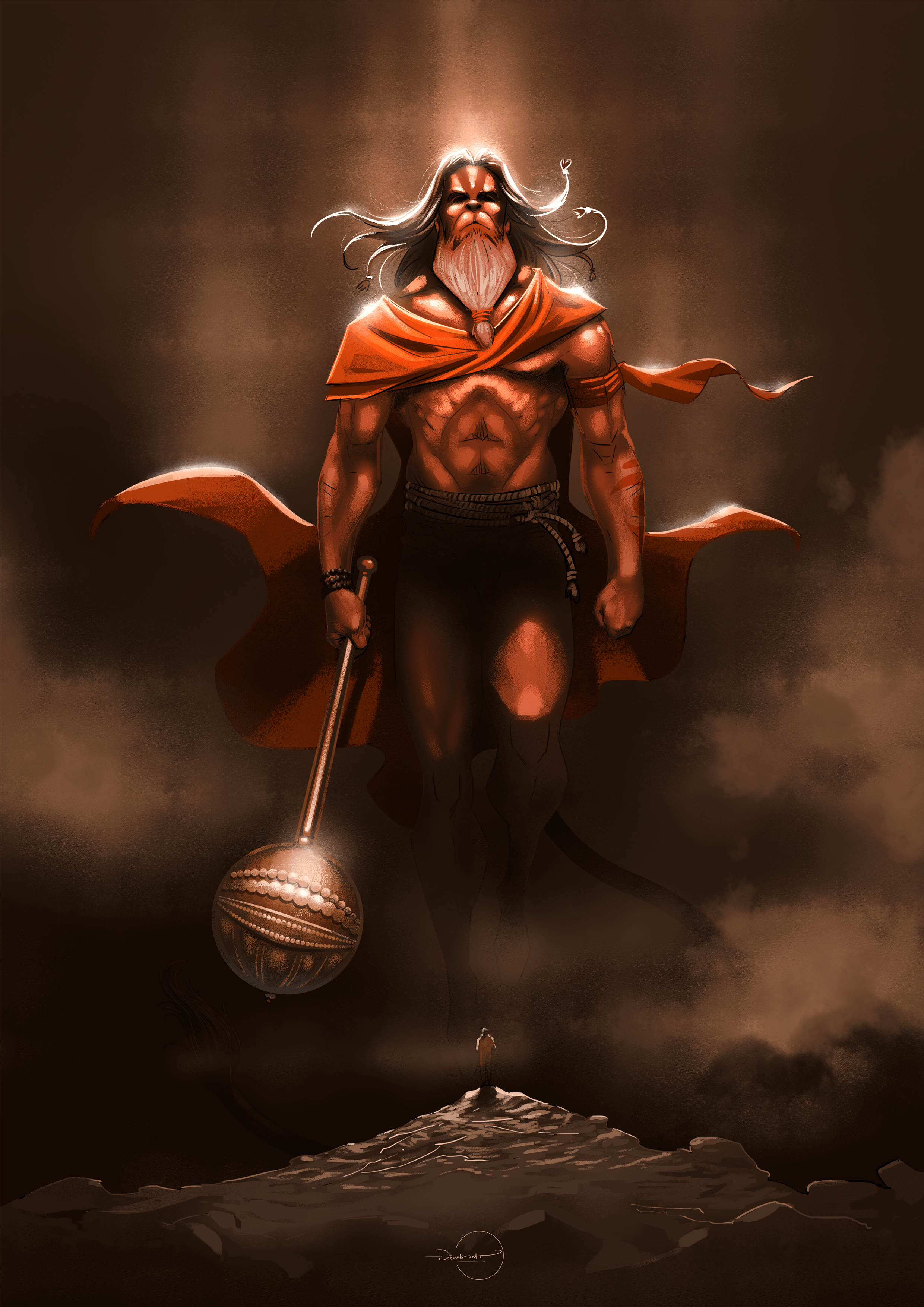 This is my take on Hanuman, hindu God of Strength