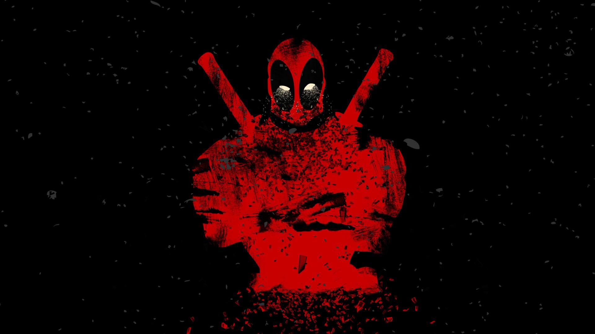 Deadpool Artwork Red and Black Wallpaper