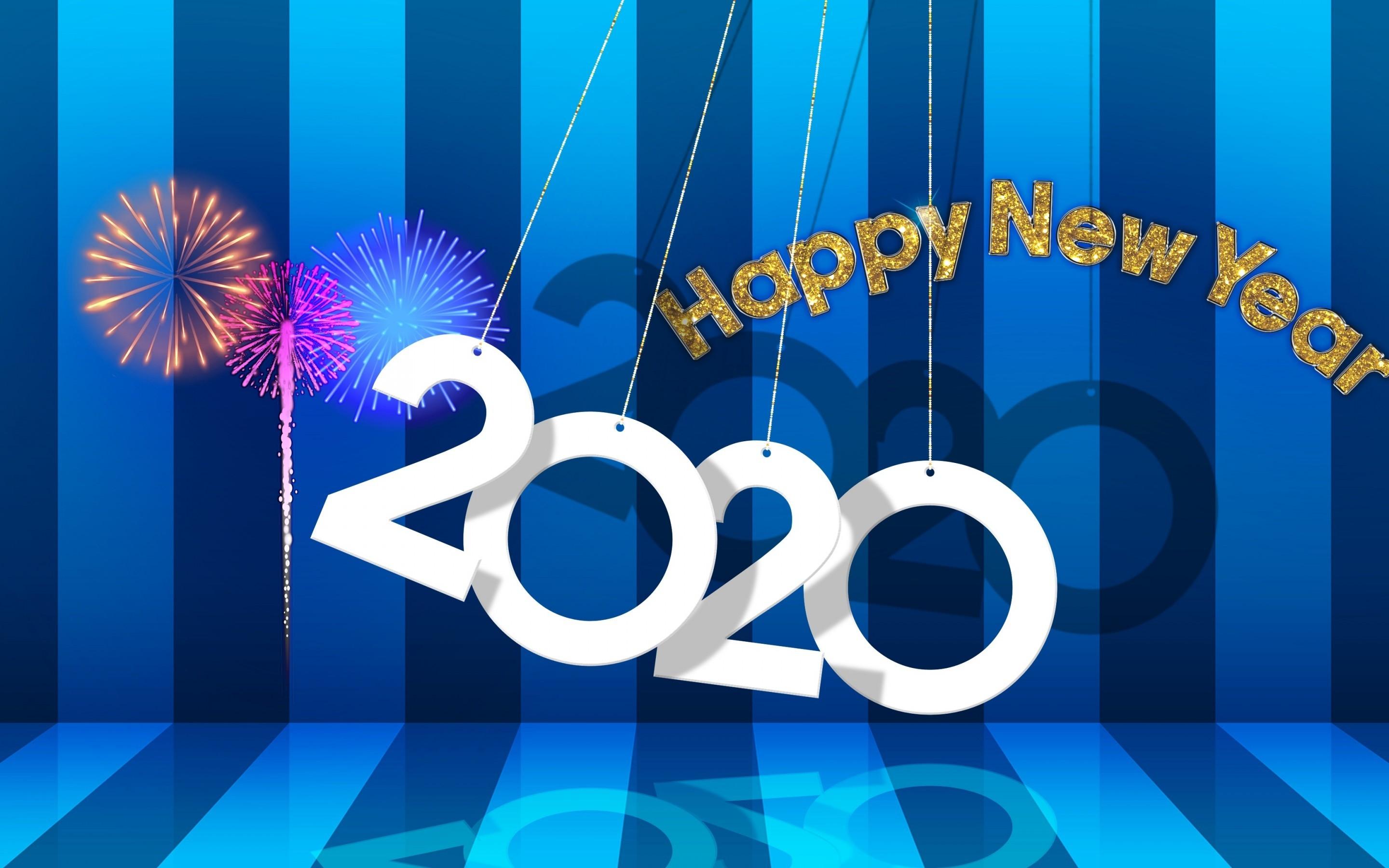 Download 2880x1800 Happy New Year Design Wallpaper