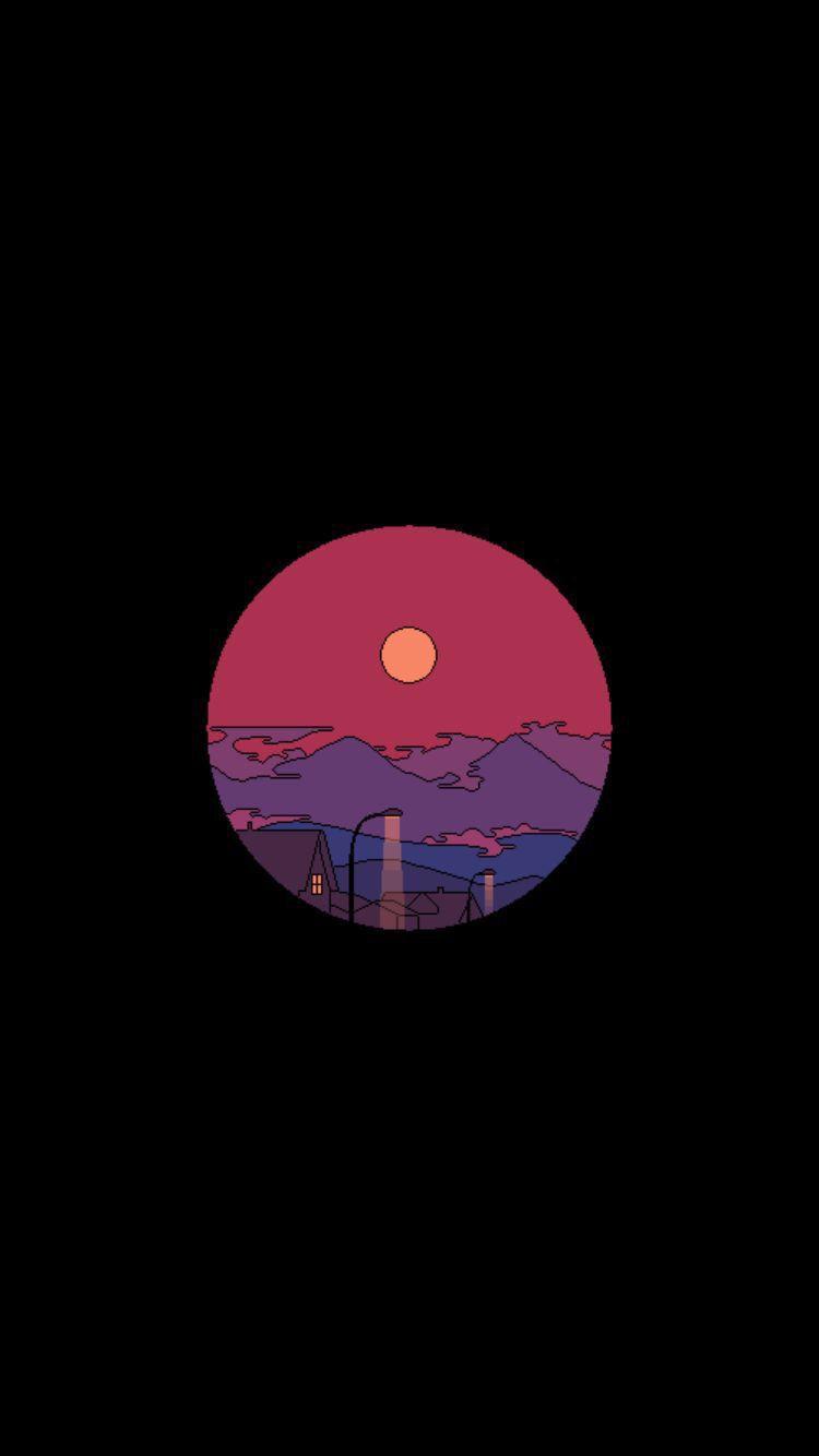 aesthetic cartoon sunset skyline wallpaper in 2019