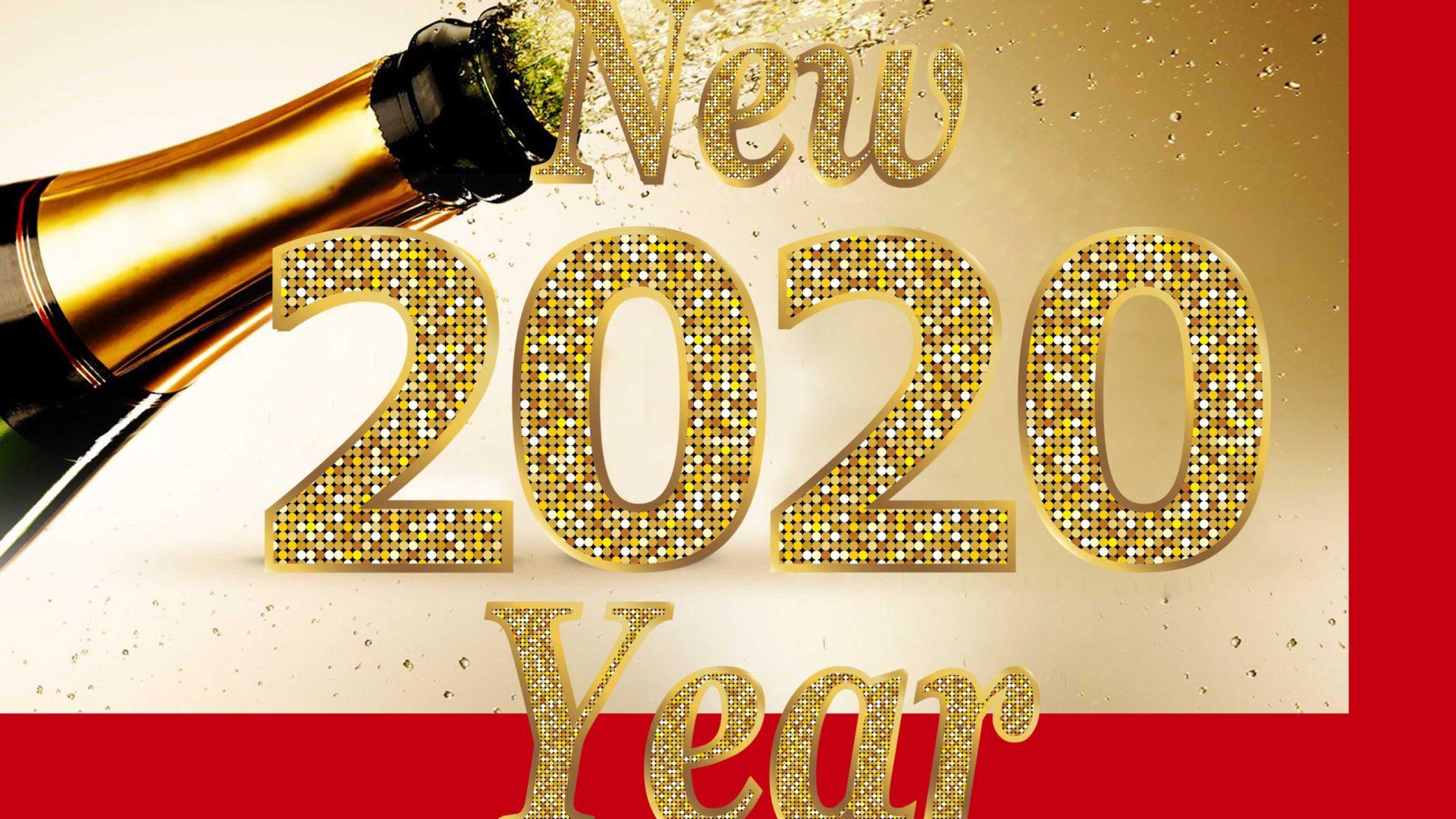 Happy New Year 2020 Sampin Bottle Photo 3D Wallpaper HD