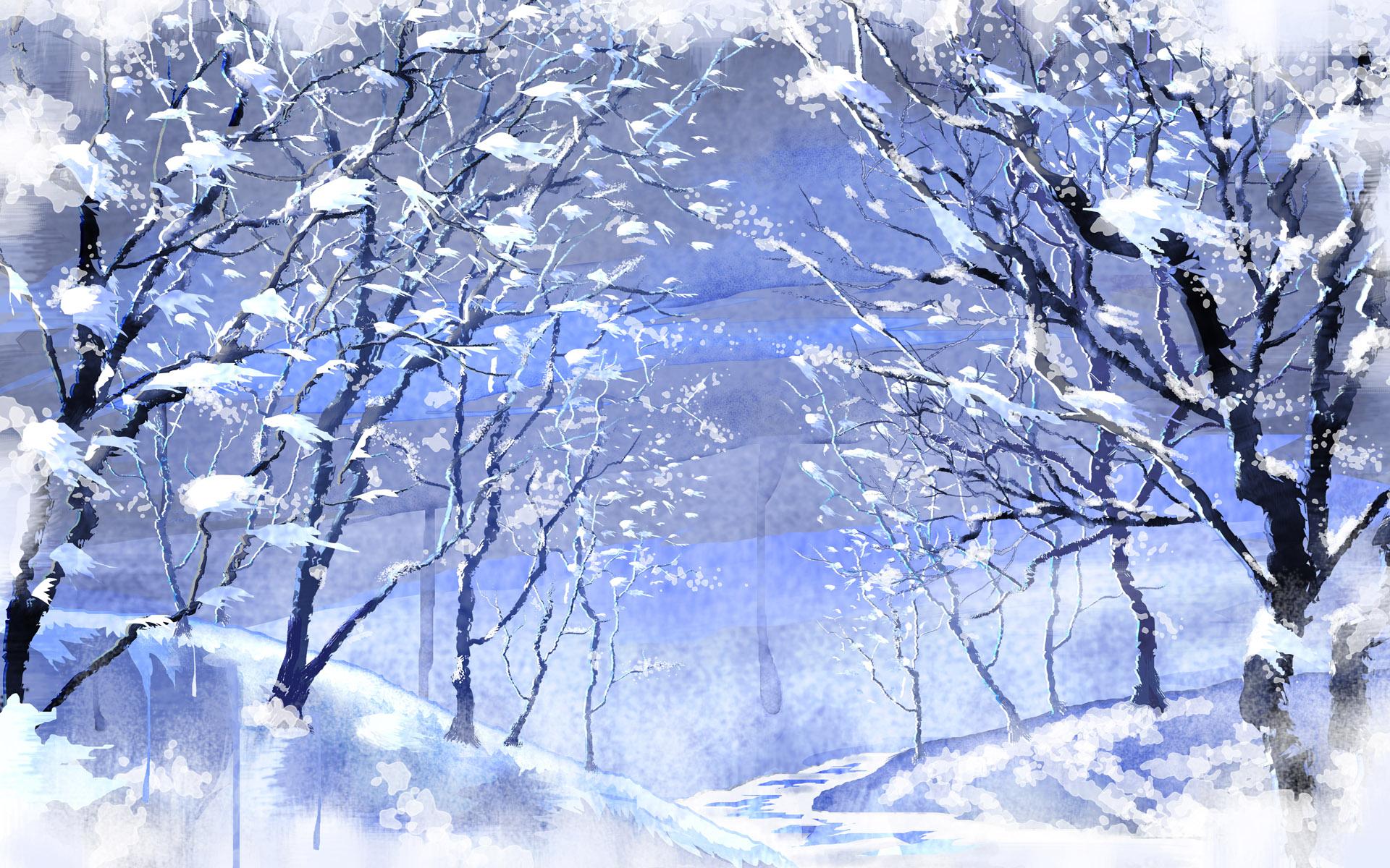 Romantic Snow Fall Wallpaper HD