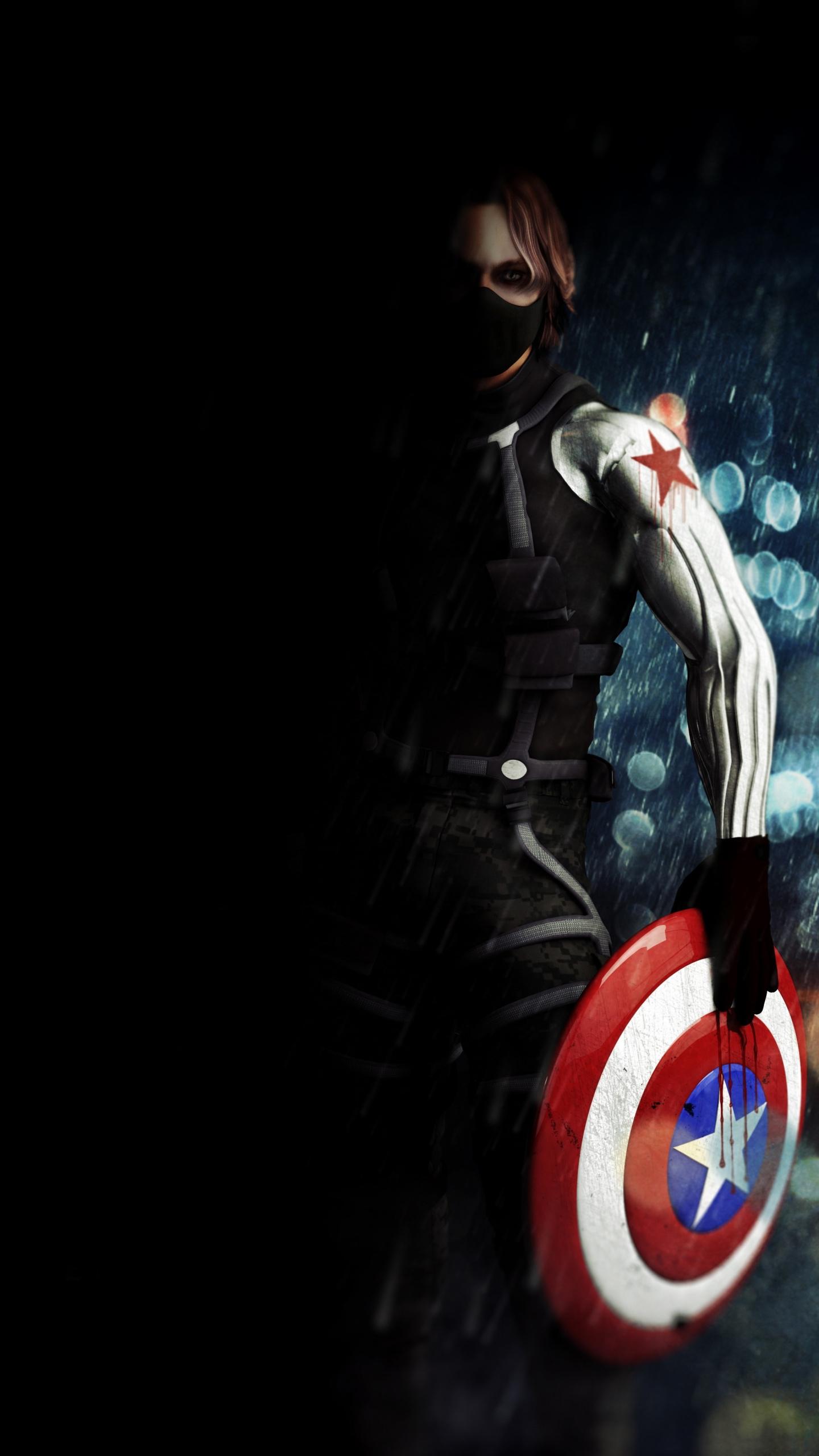 Download 1440x2560 wallpaper bucky barnes, captain america