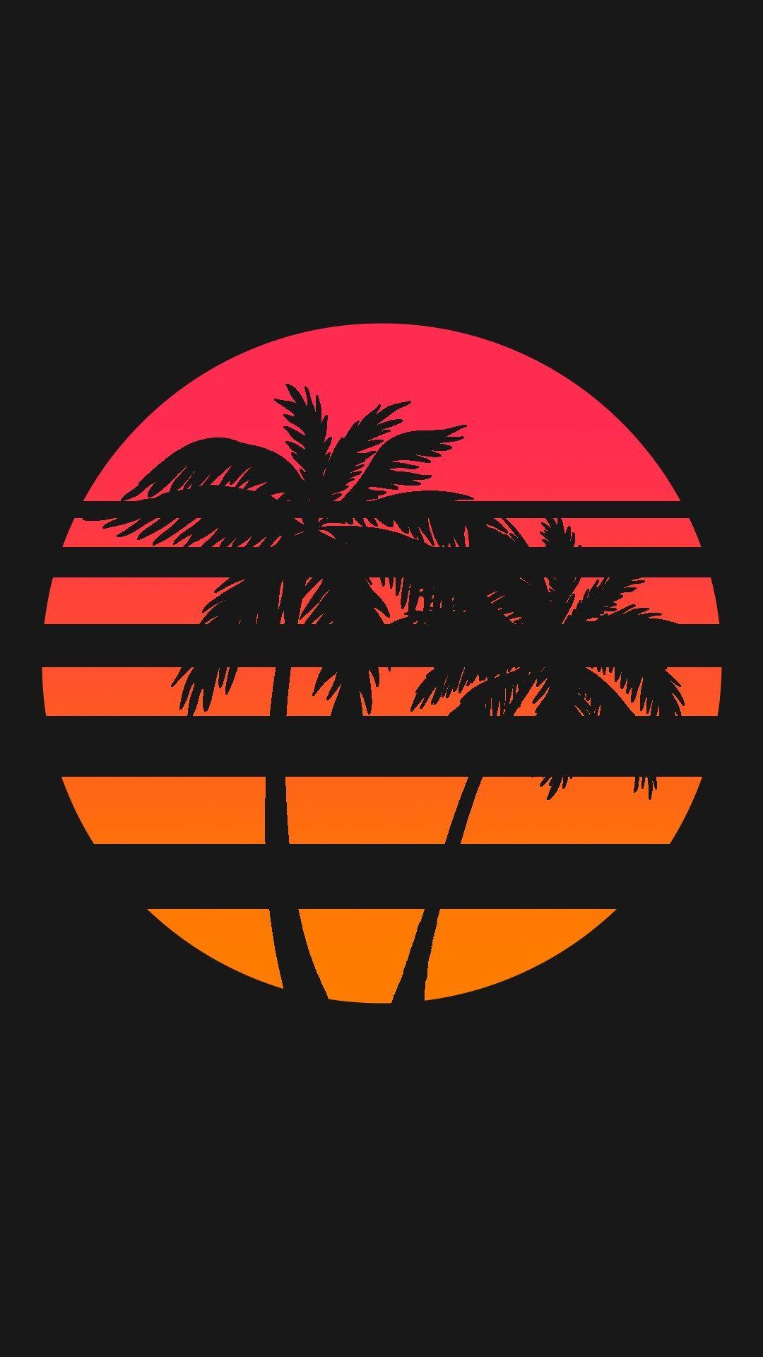 Retrowave Palm Sun #wallpaper in 2019k phone wallpaper