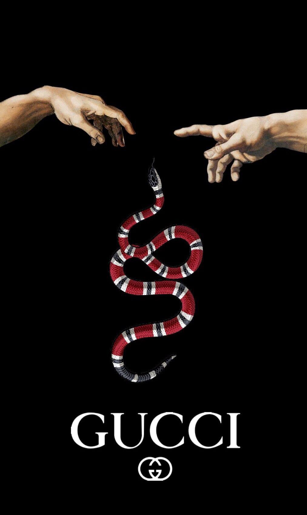 Gucci Snake with The Creation of Adam Wallpaper. Gucci