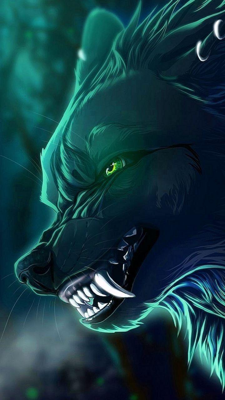 Animated Wolf Wallpaper For iPhone. Anime wolf, Fantasy wolf