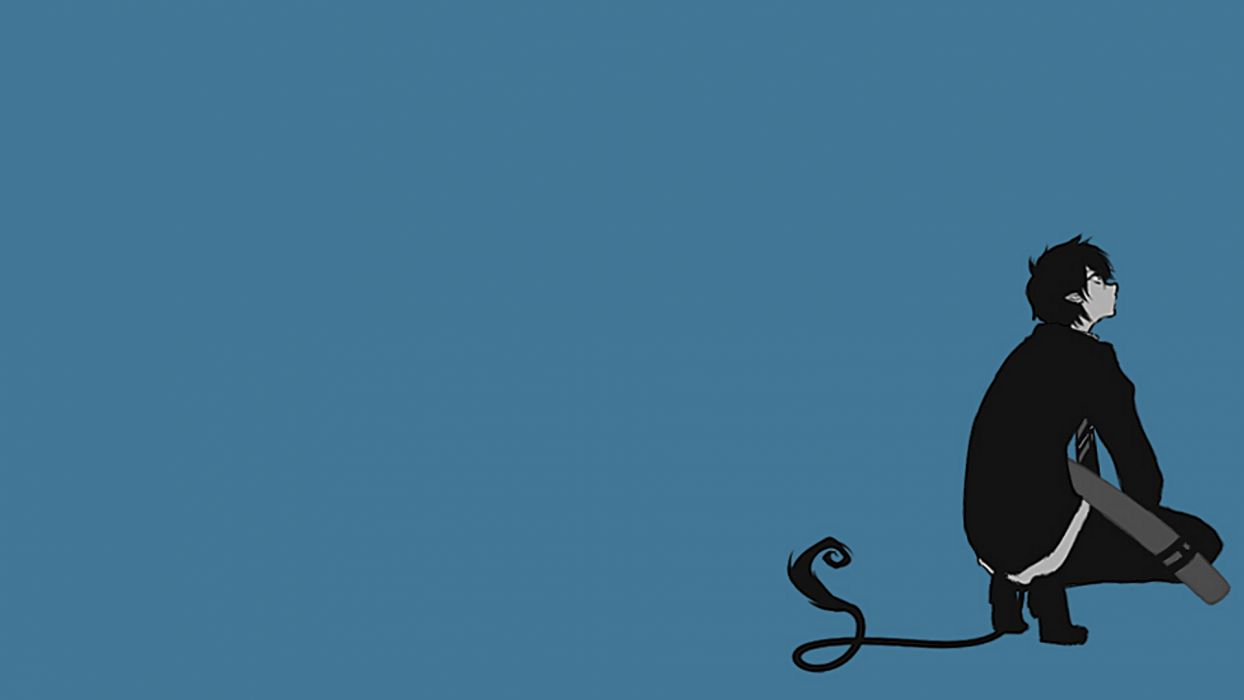 Brunettes tails blue minimalistic anime anime boys Ao no