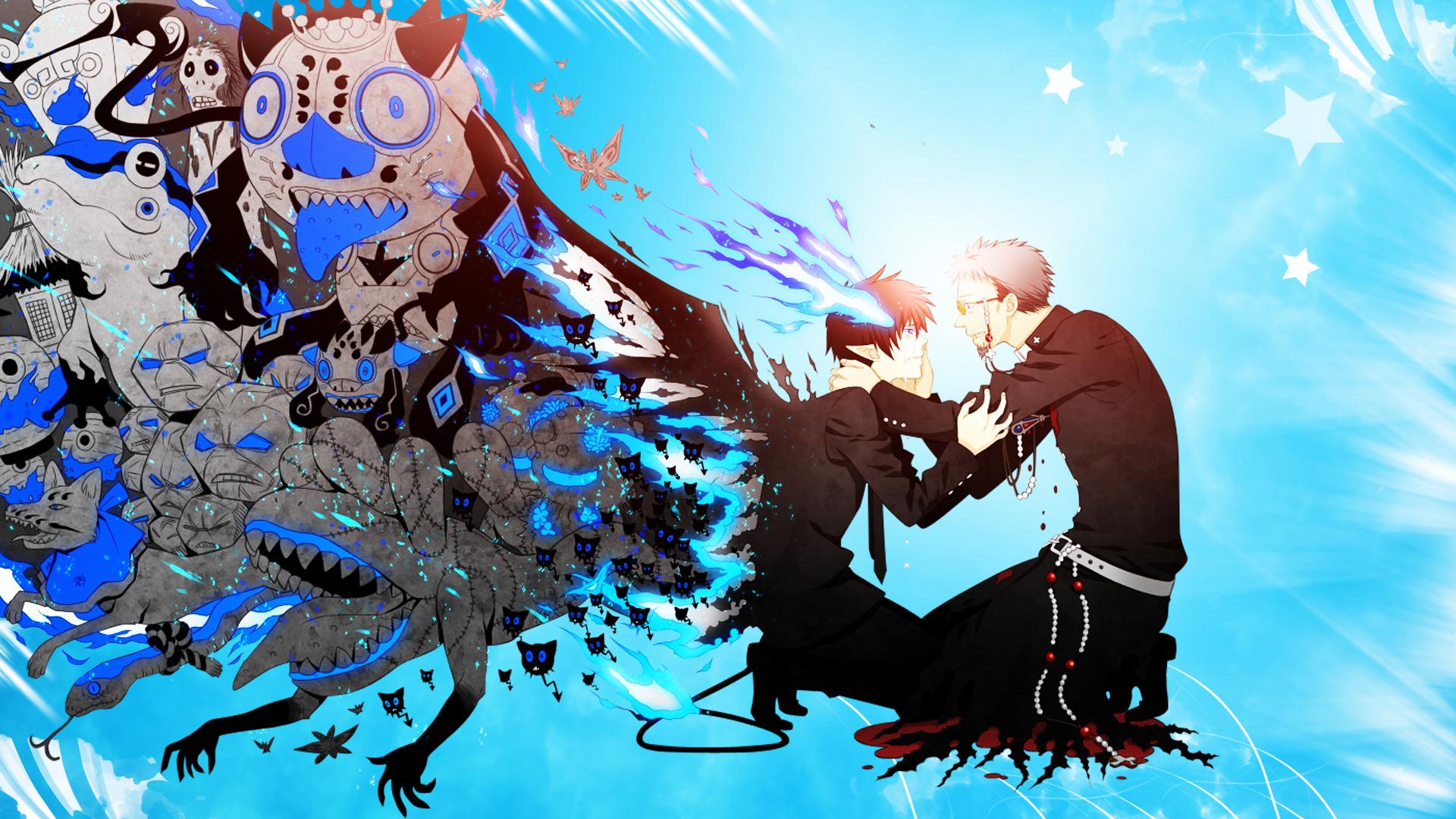 anime blue exorcist demon okumura rin wallpaper