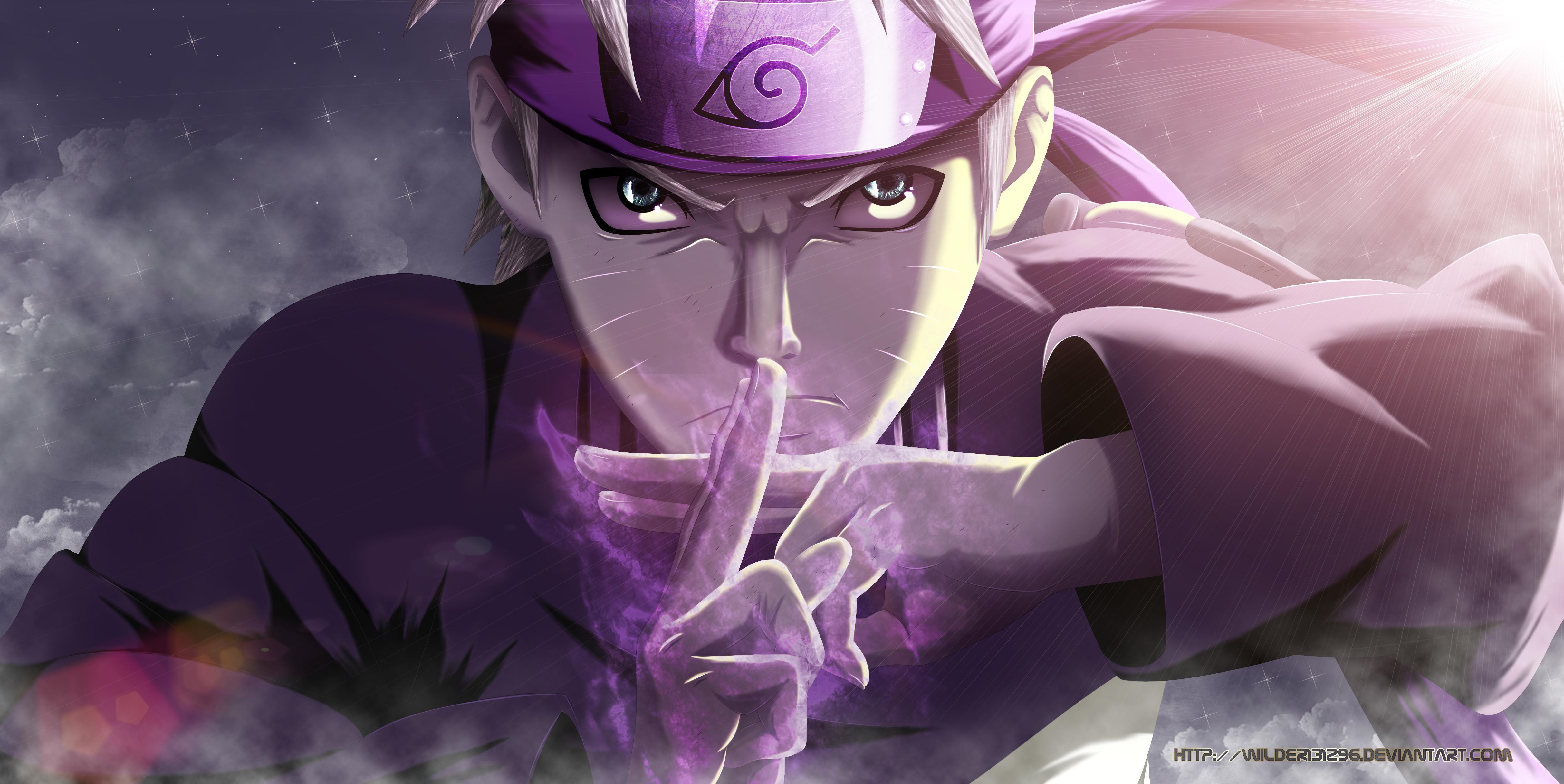Naruto Uzumaki Purple Power Anime Wallpaper