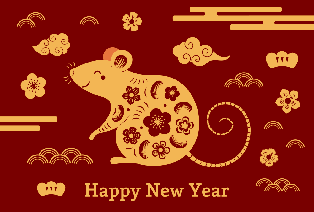 Happy chinese new year 2020 Zodiac sign, year of the rat. Festival 2020 Wallpaper