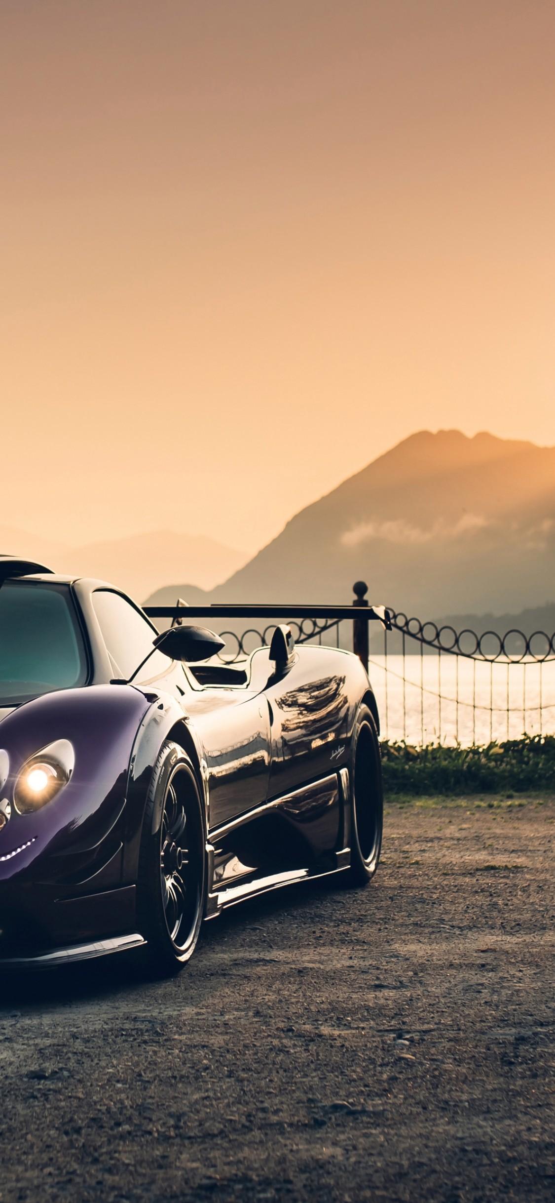 Download 1125x2436 Pagani Zonda Aether, Sunset, Supercars