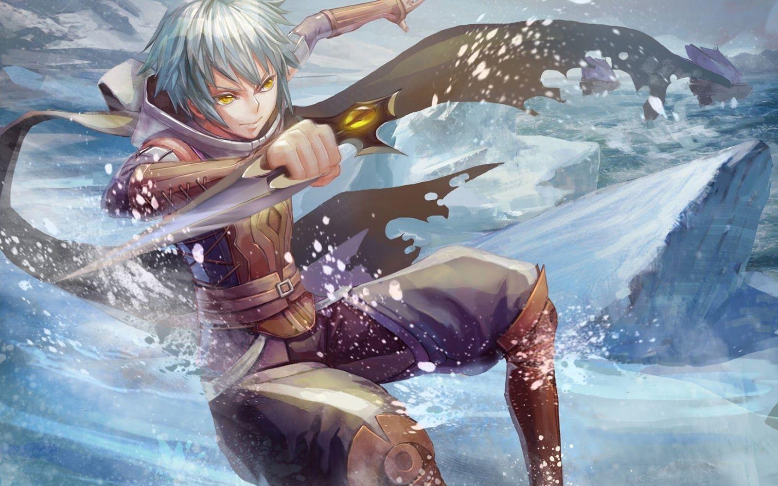 fantasy anime warrior guy. Anime Warrior Dagger Snow 1108