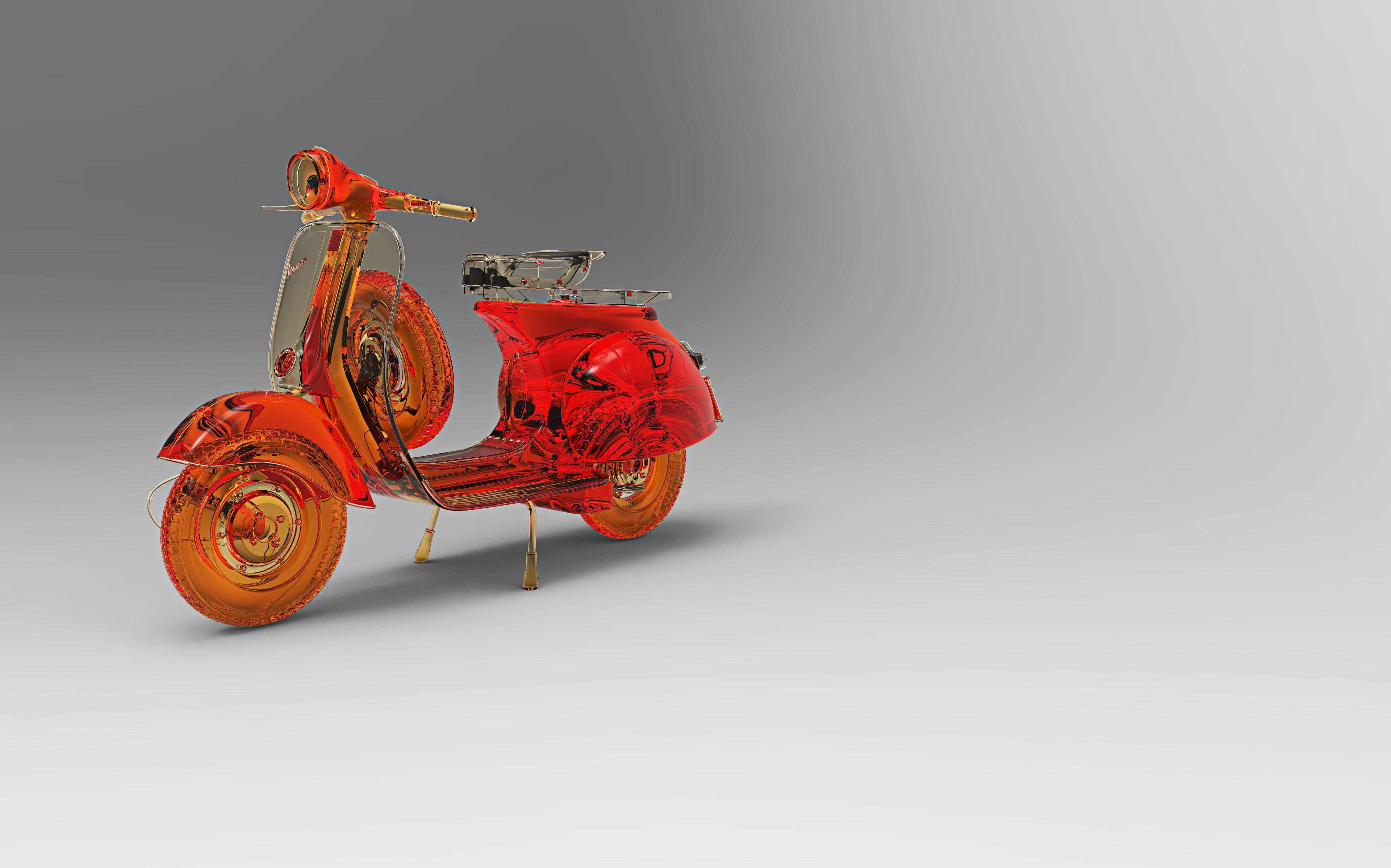 Vespa Scooter Abstract Art 4k