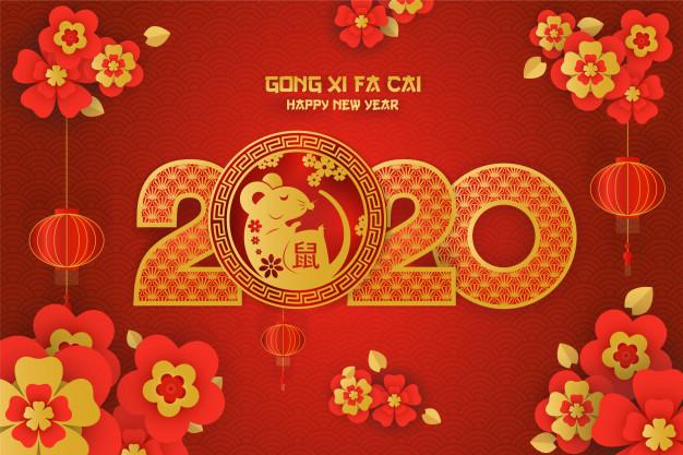 Gong xi fa cai 2020 rat year greeting card Vector. Premium. Xi Fa Cai 2020 Wallpaper
