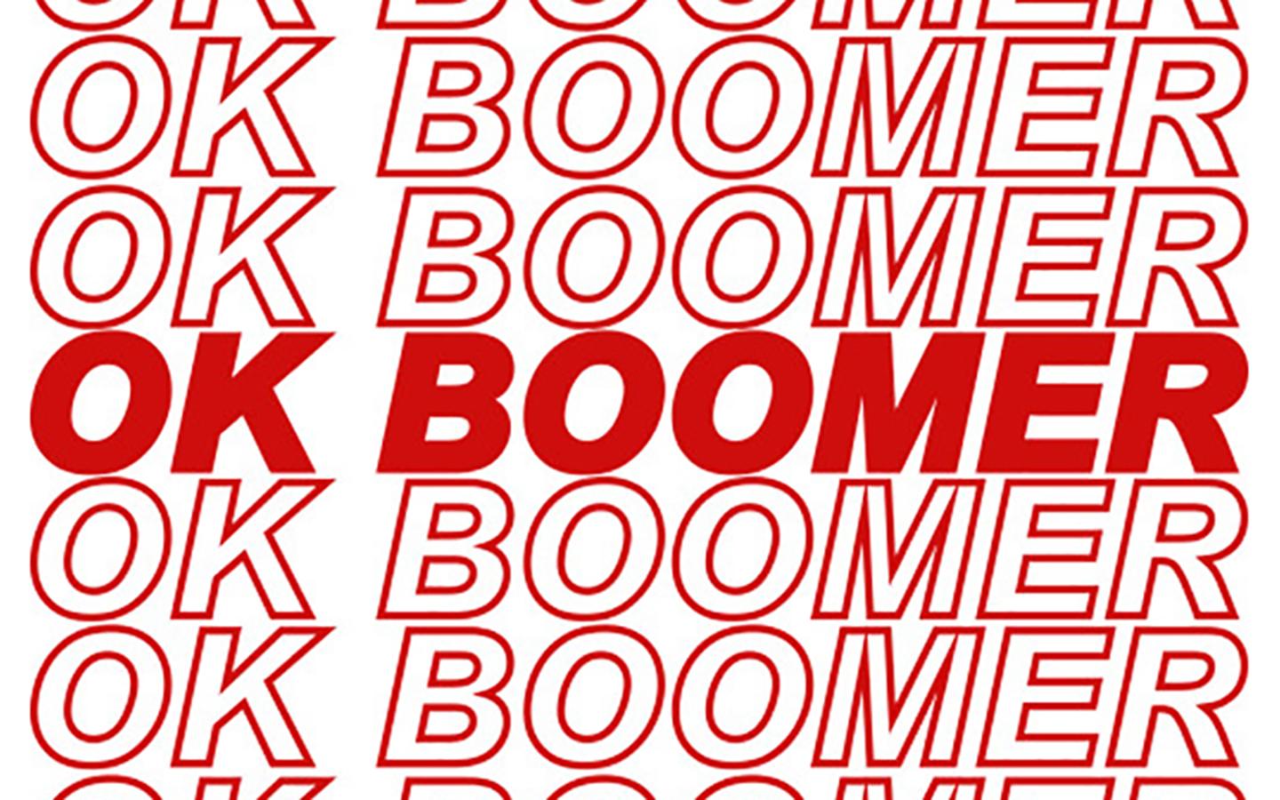 What's the font used in the 'ok boomer' merchandise