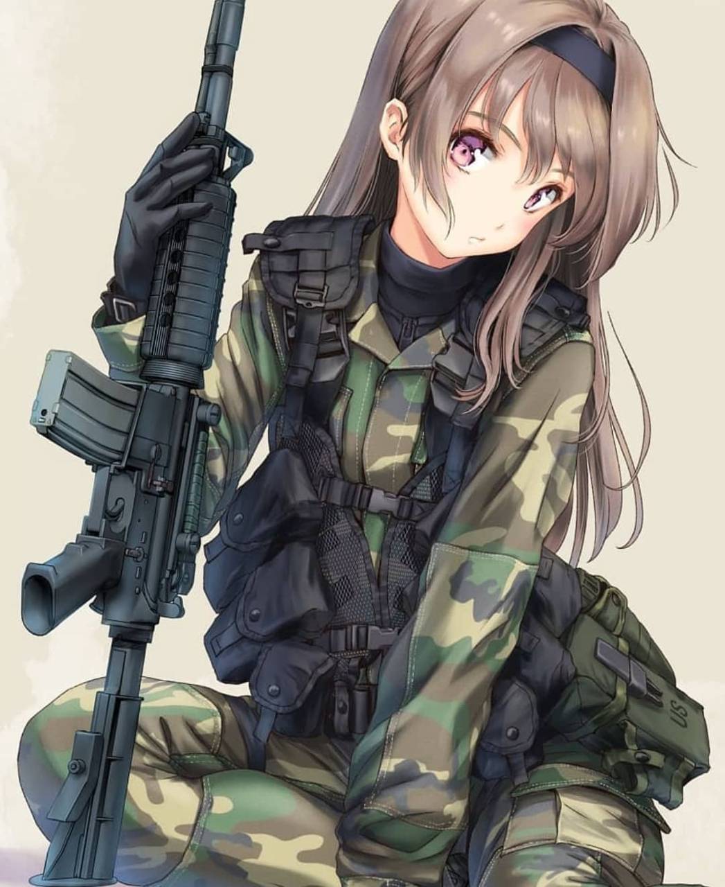 Army anime girl wallpaper