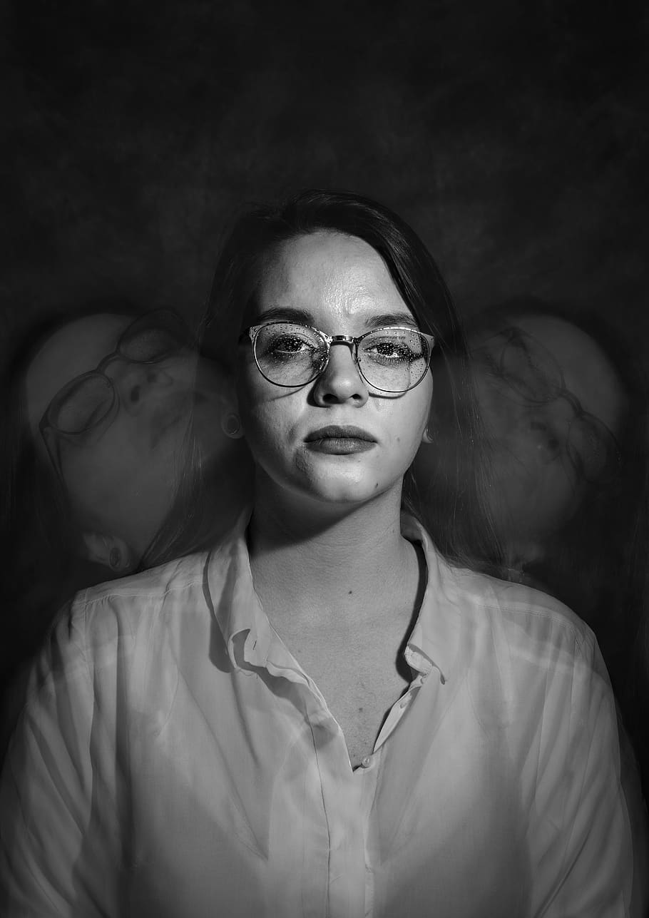 HD wallpaper: black, white, pi, portrait, woman, girl, sad