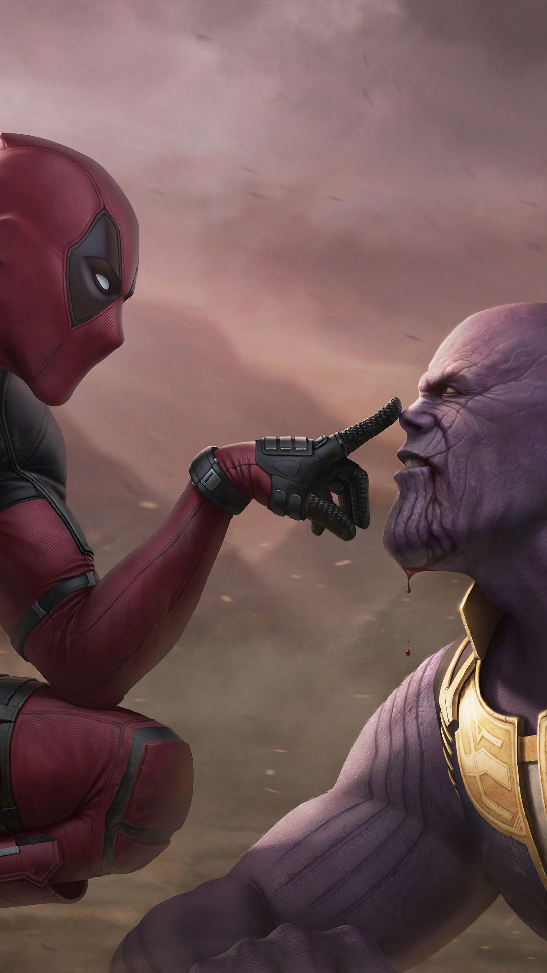 Deadpool vs. Thanos 4K Wallpaper