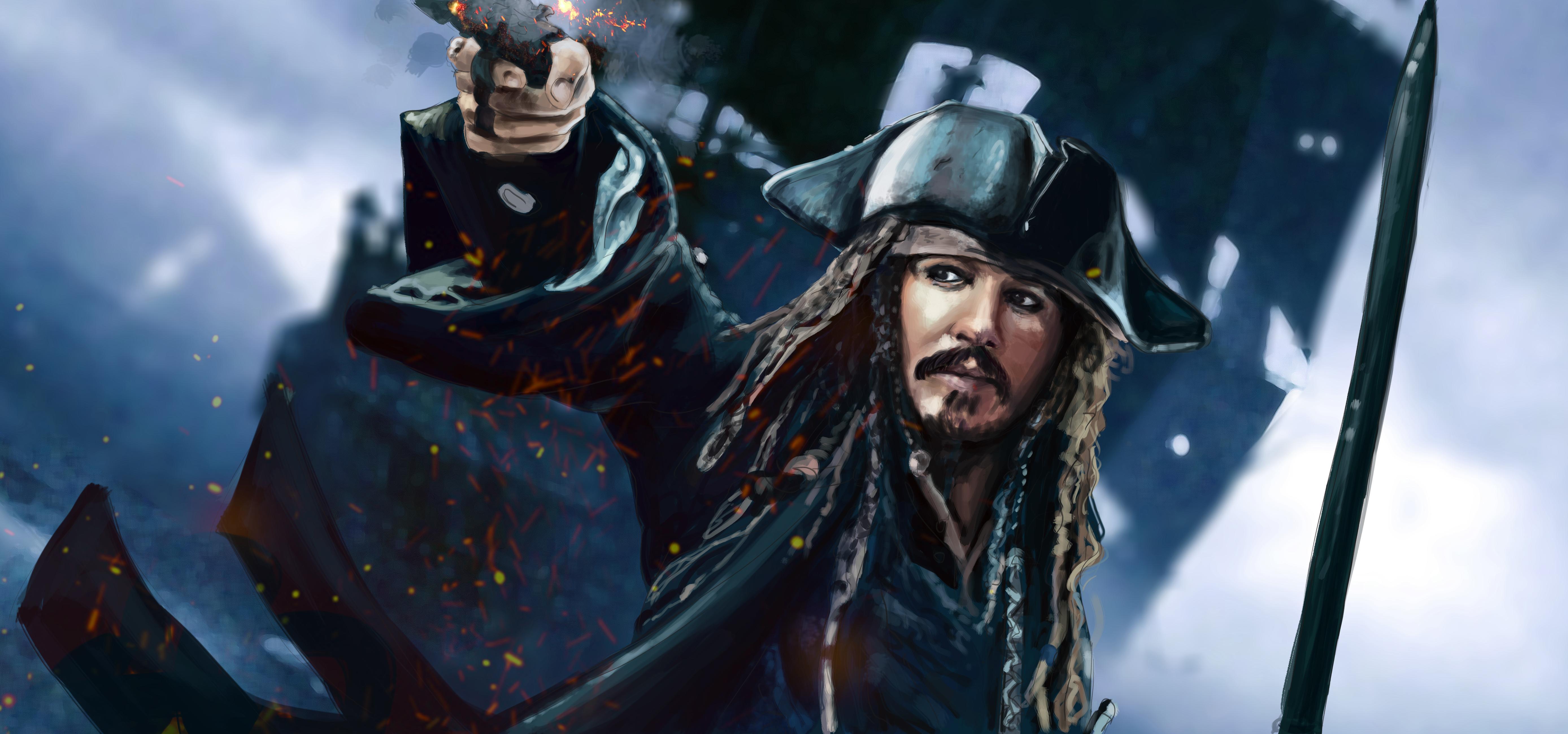Jack Sparrow 5k Artwork, HD Artist, 4k Wallpaper, Image