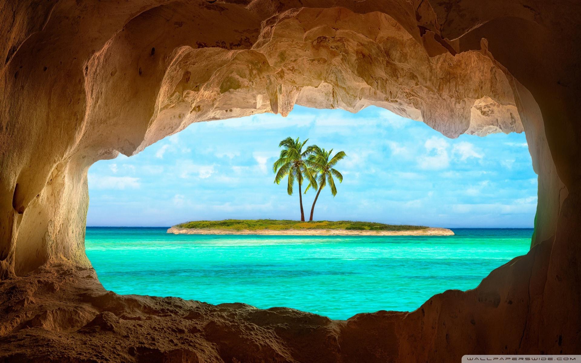 Small Island With Palm Tree Ultra HD Desktop Background