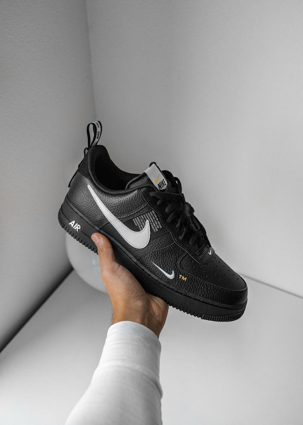 black and white Nike Air Force 1 sneaker photo