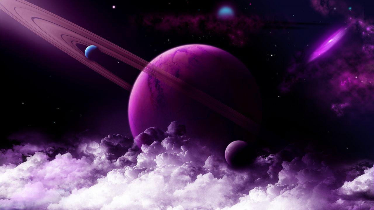 Wallpaper Saturn, Rings of Saturn, Planets, Clouds, Galaxy