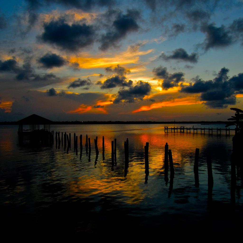 Nature River Sunset iPad Wallpaper Free Download