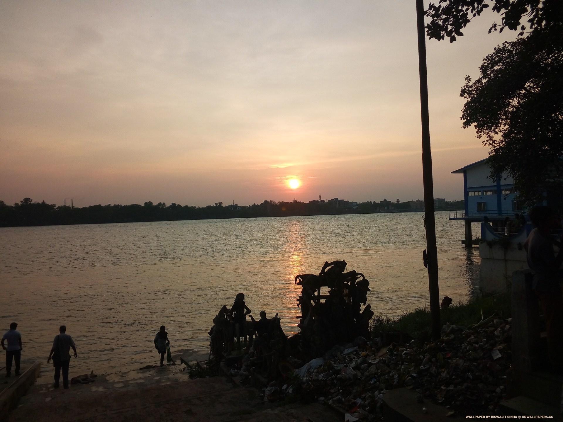 sunset at river ganga