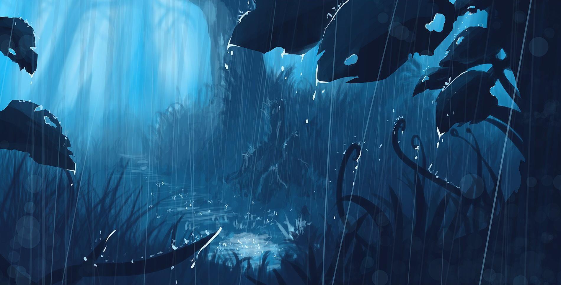 Rain [1900x968]. Anime scenery wallpaper, Anime scenery