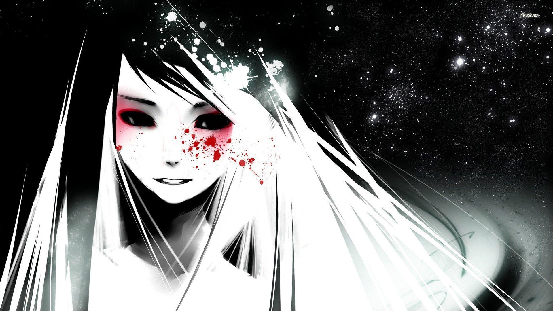 Download A dark anime girl with mysterious eyes Wallpaper