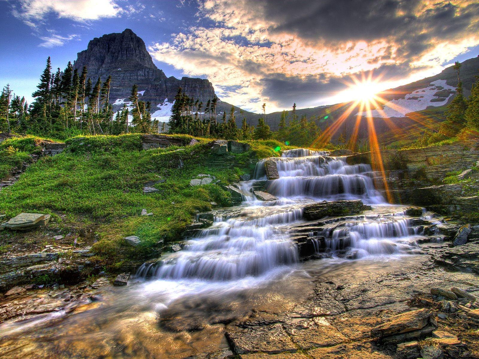 Montana, sunset, mountain, river wallpaper desktop