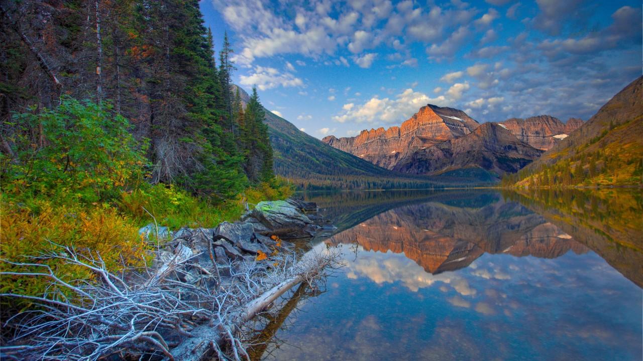 Wallpaper Lake Josephine, Glacier National Park, Montana, 4K, Nature,. Wallpaper for iPhone, Android, Mobile and Desktop