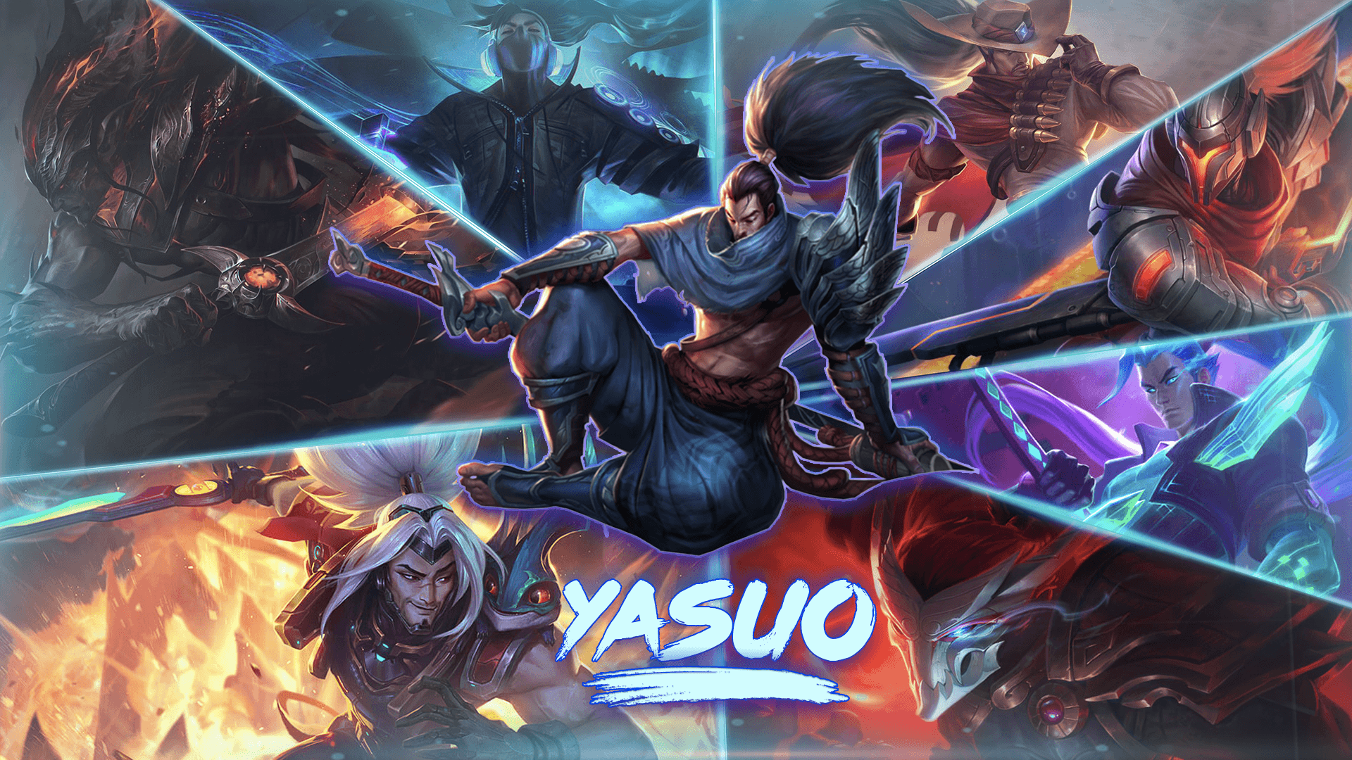 I created an all skins wallpaper for Yasuo True damage skin