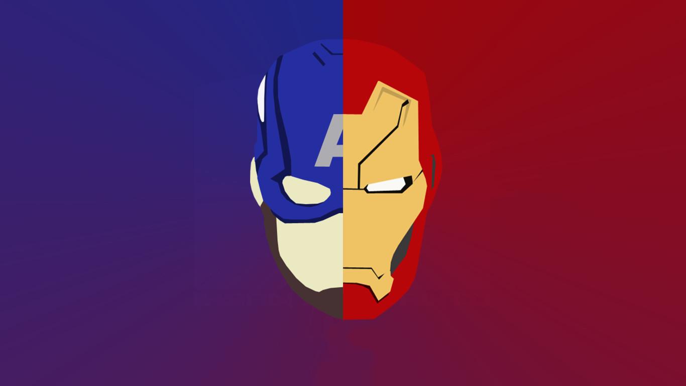 Iron Man And Captain America Artwork 1366x768