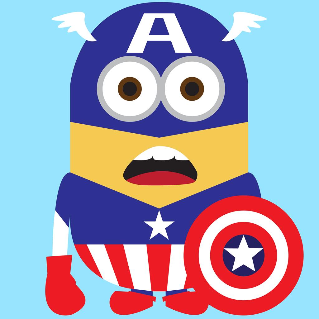 Funny Captain America Minion Avengers iPad Wallpaper Free Download