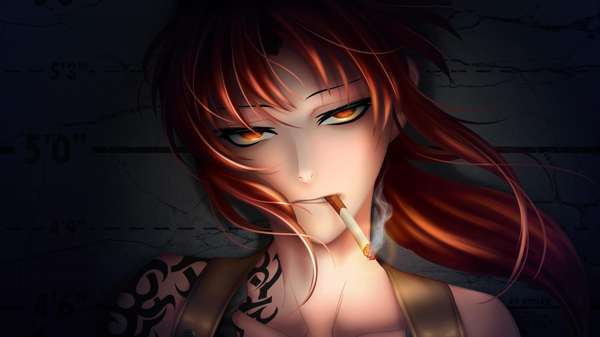 Anime Smoking Cigarette Face wallpapers