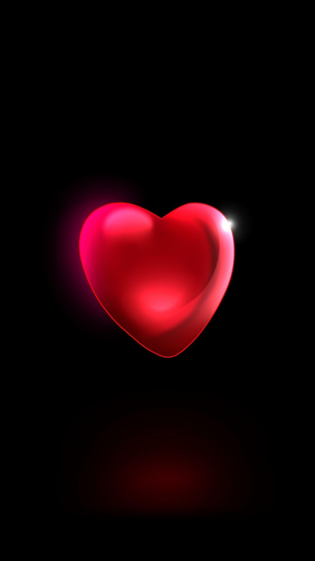 Minimal, red heart, 3D Wallpaper. iPhone background, Heart wallpaper