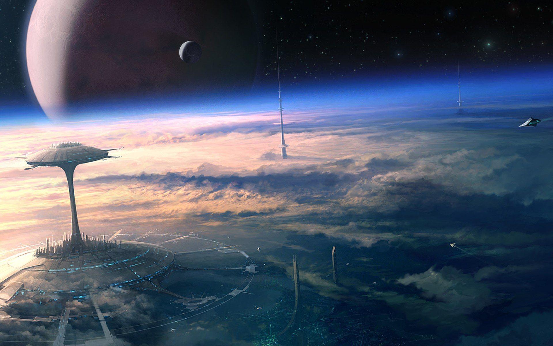 Futuristic Space City Wallpaper High Space Wallpaper