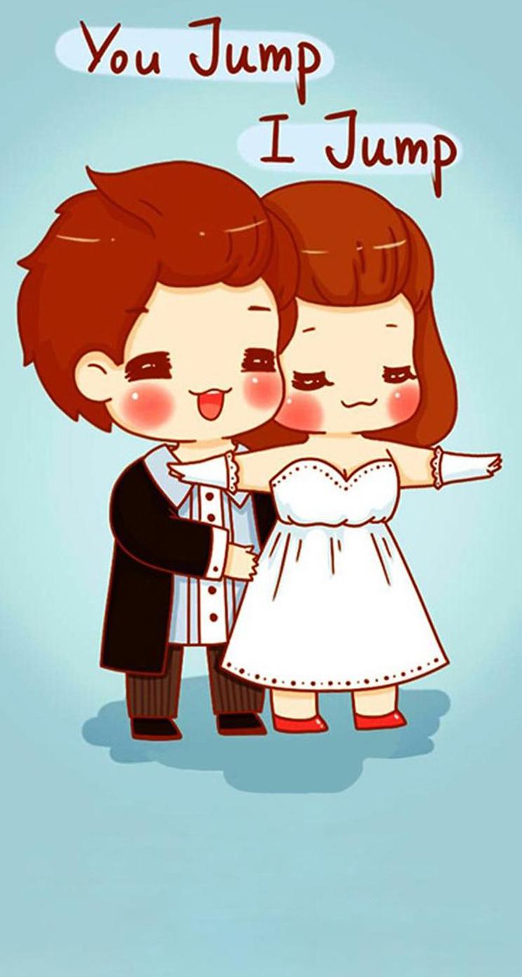 Free Cute Cartoon Love Wallpaper For Mobile, Download Free Clip