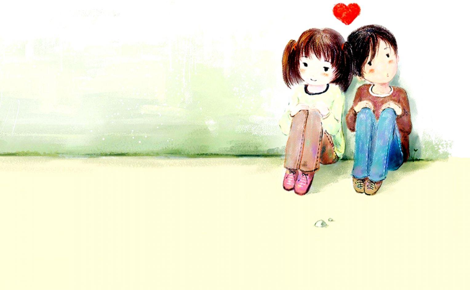 Cute Cartoon Love Desktop Wallpaper