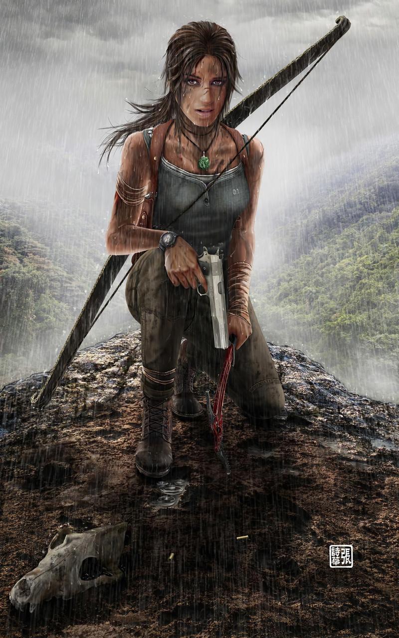 Lara Croft With Gun Nexus 7, Samsung Galaxy Tab 10